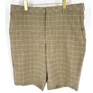 Walter Hagen Windowpane Men's Golf Shorts Beige White Size 38